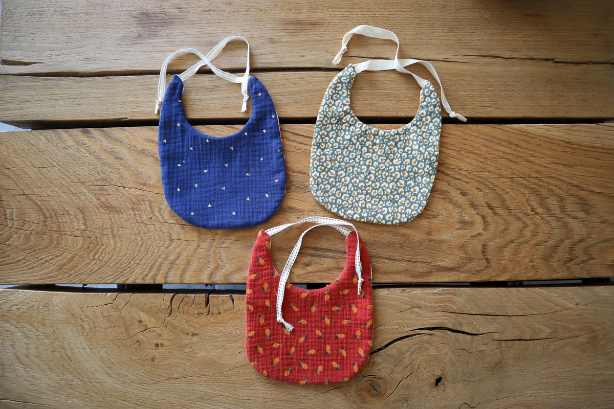 Bavoir bébé coton personnalisé fait main