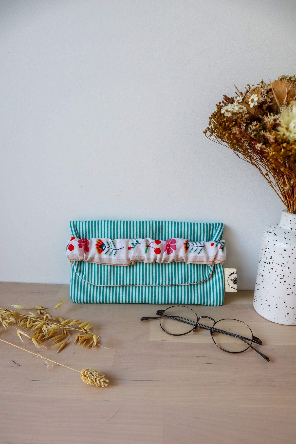Étui lunettes coton fait main