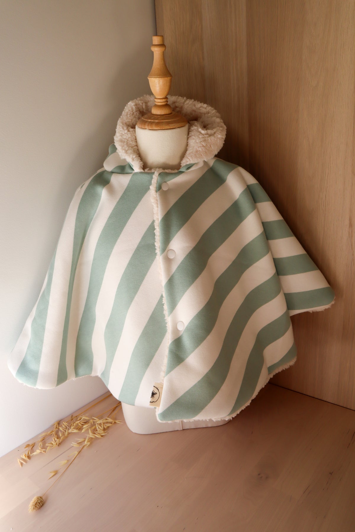 Poncho réversible bébé fait main