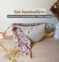 Sac demi-lune bandoulière fait main personnalisable