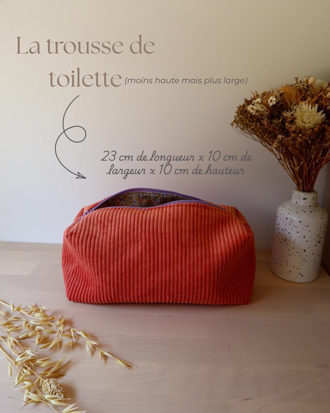 Trousse de toilette cadeau fait main