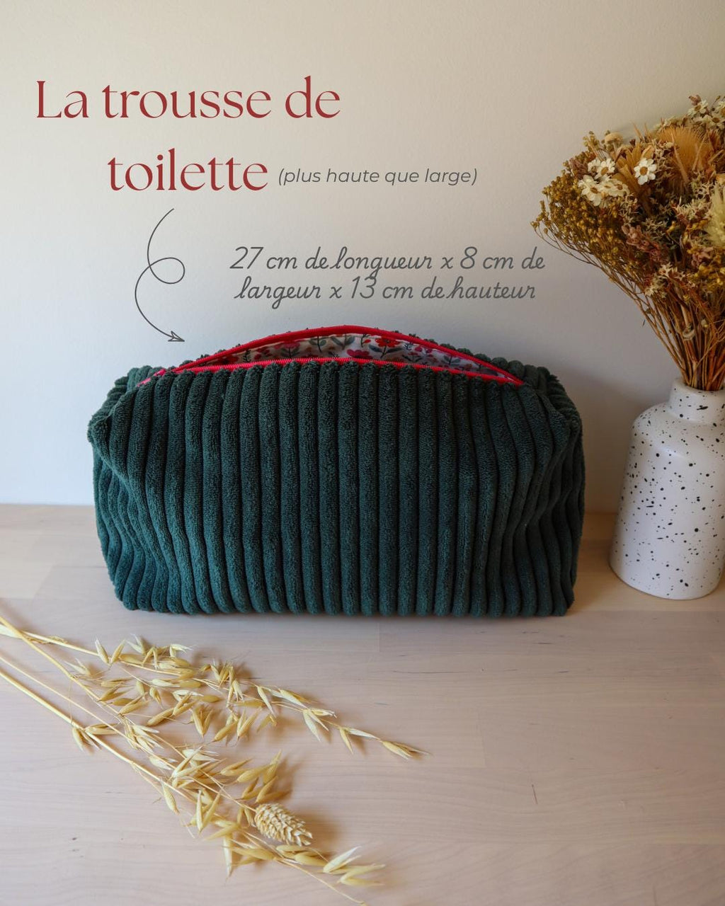 Trousse de toilette personnalisée en velours