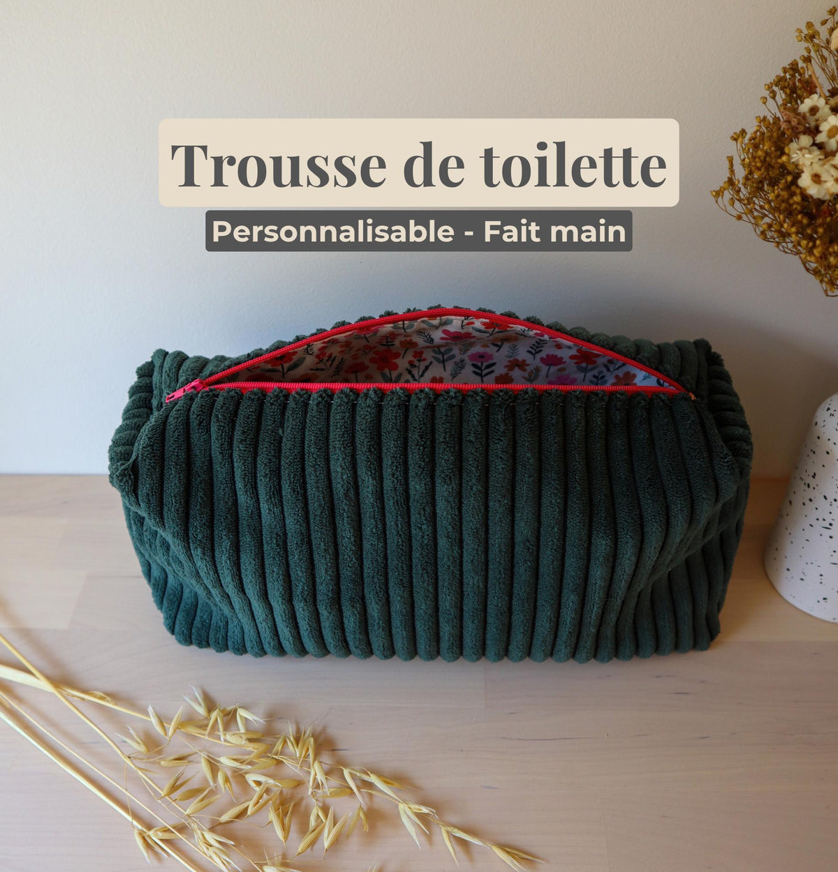 Trousse de toilette fait main artisanale