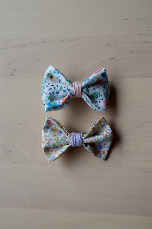 Barrette nœud papillon fait main en tissu