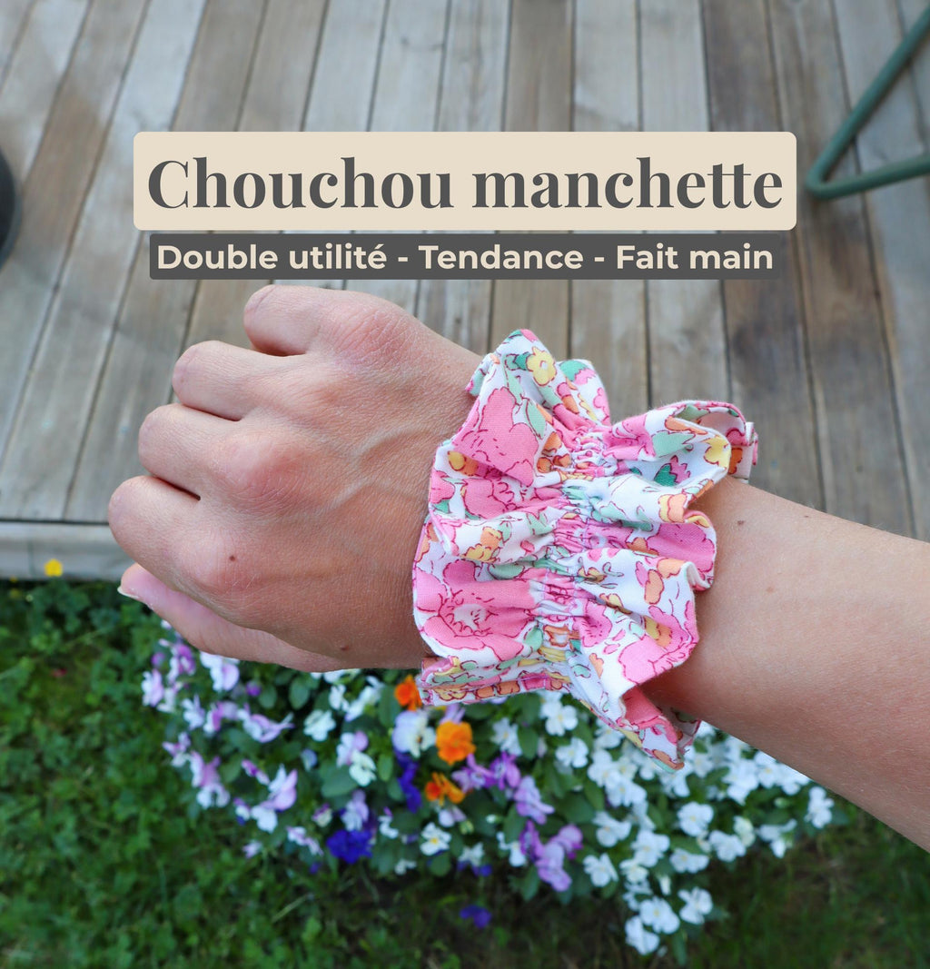 Chouchou manchette bracelet en tissu fait main