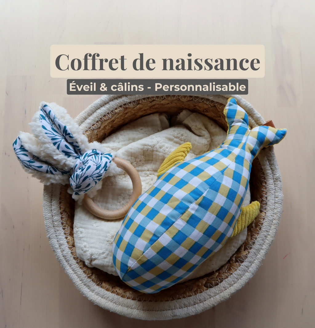 Coffret naissance personnalisable éveil fait main