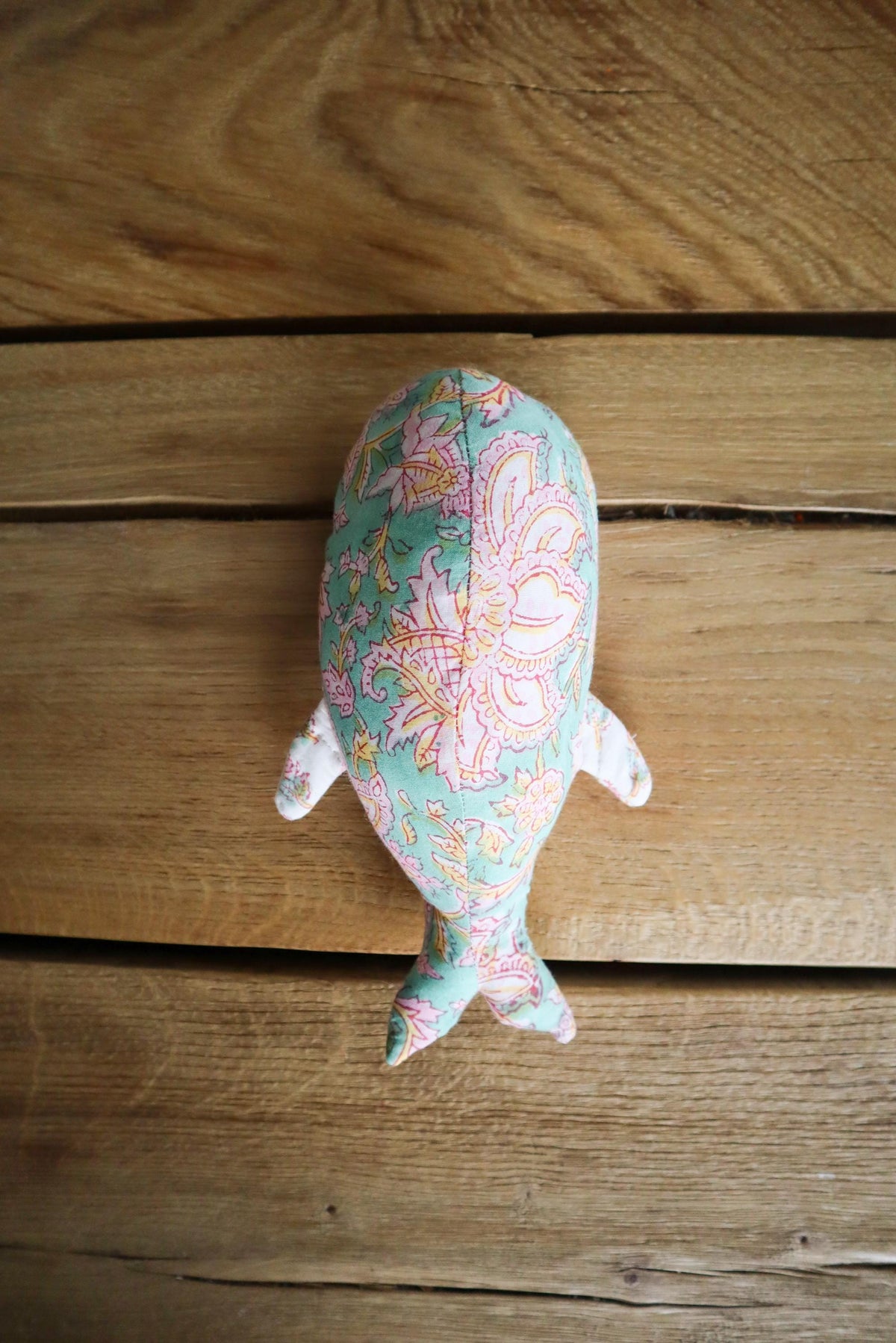 Doudou baleine fait main tissu coton