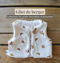 Gilet de berger bébé & enfant réversible – Motif croissants