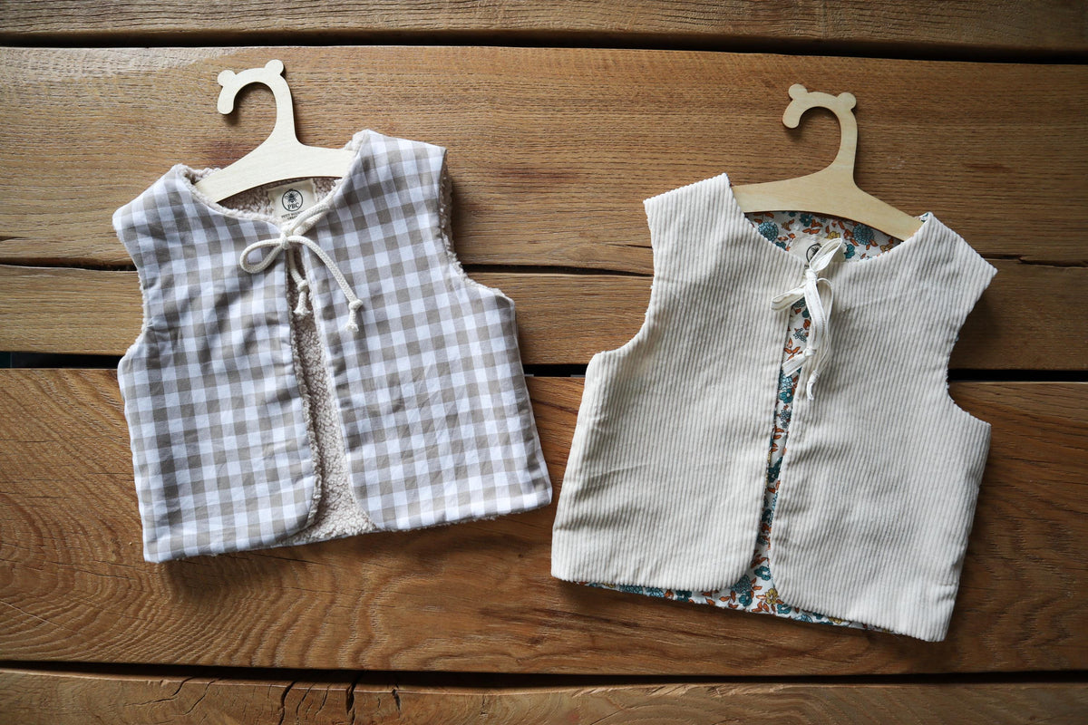 Gilet de berger réversible bébé fait main