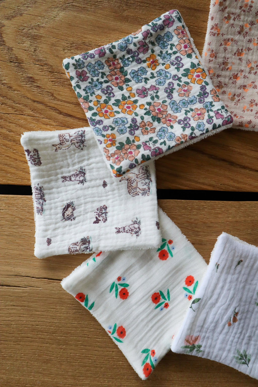 Lingettes réutilisables zéro déchet fait main
