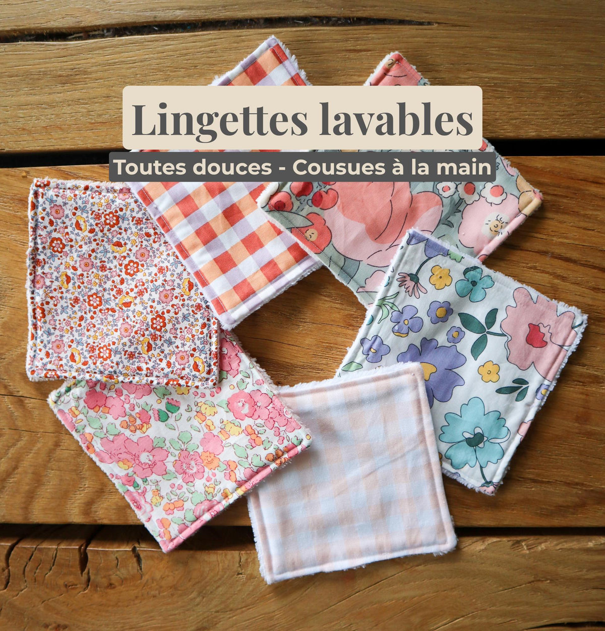 Lingettes lavables personnalisables éponge bambou