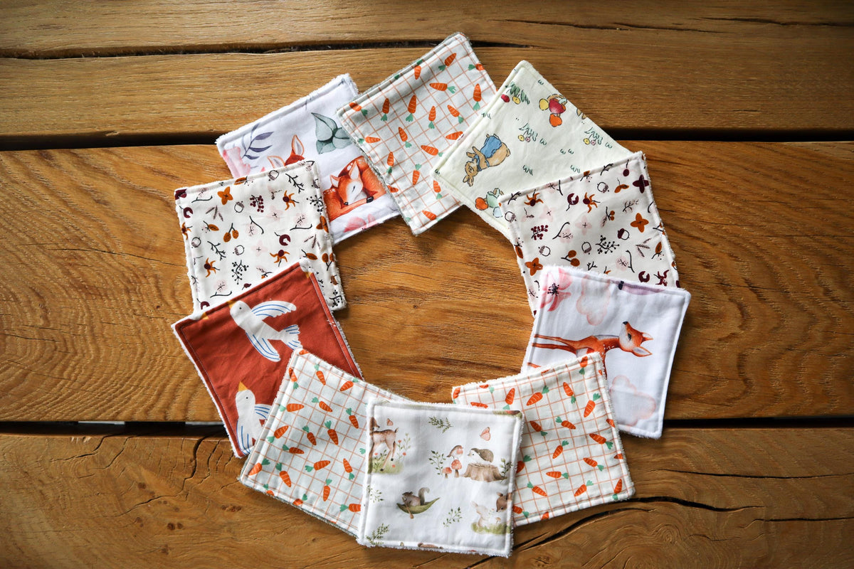 Lot lingettes lavables cadeau fait main