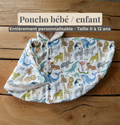 Poncho pour bébé et enfant imperméable, réversible et personnalisable