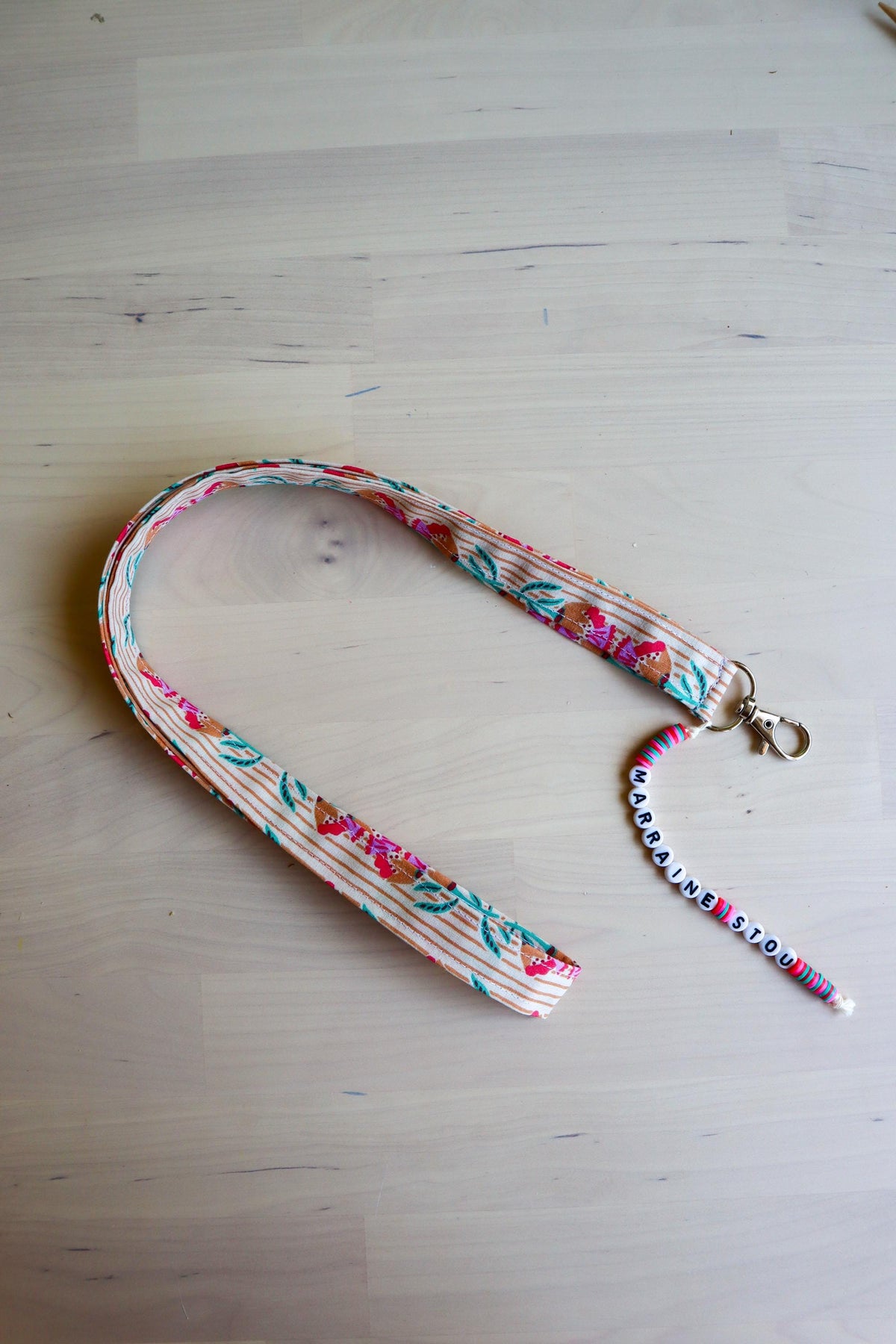 Porte-clés porte-badge personnalisable en tissu