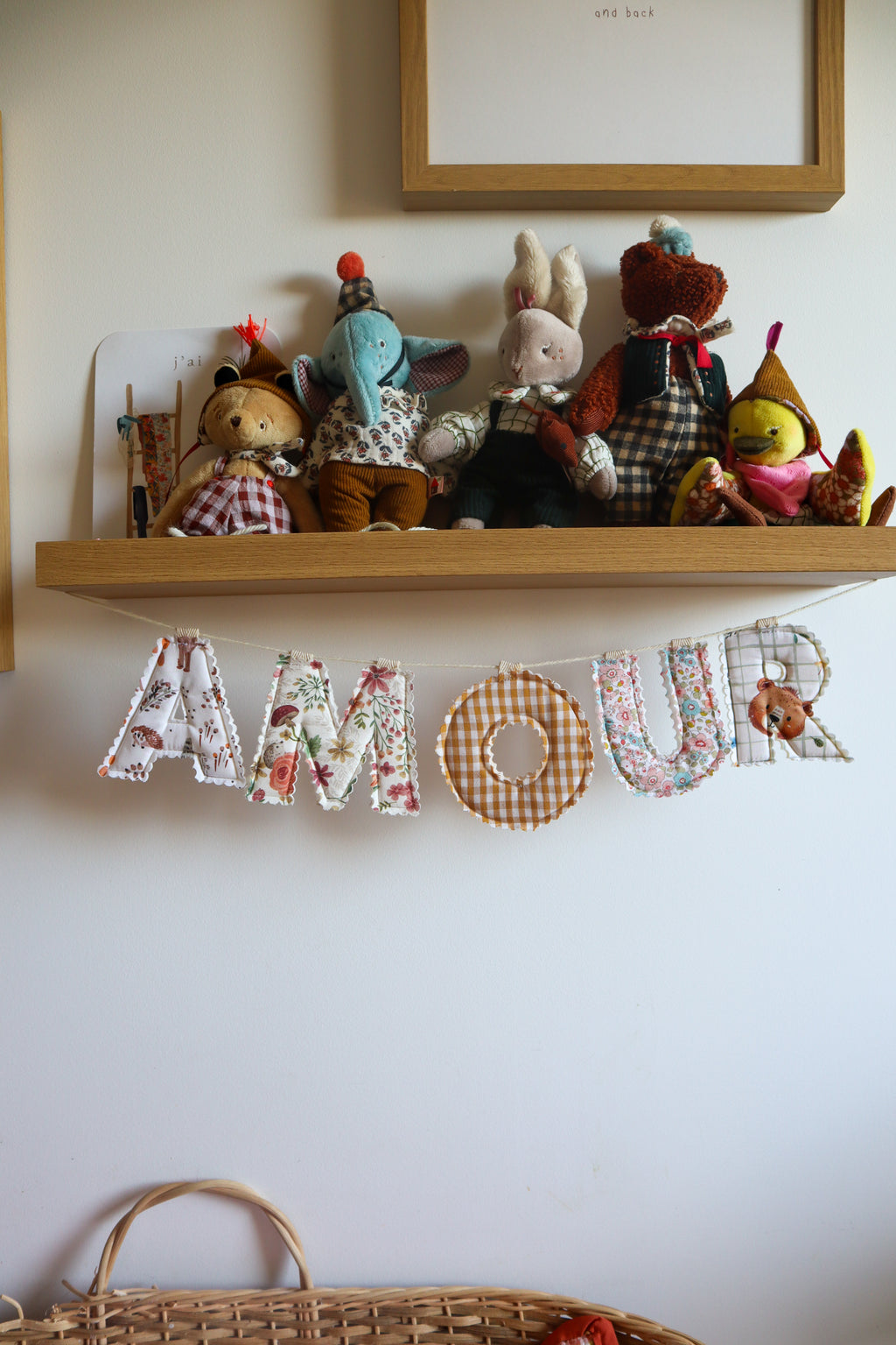 Prénom en tissu fait main pour chambre enfant