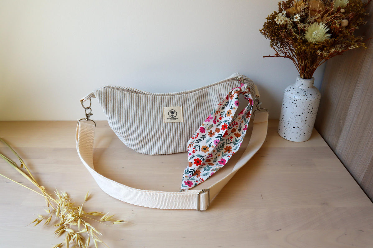 Sac demi-lune personnalisable en tissu