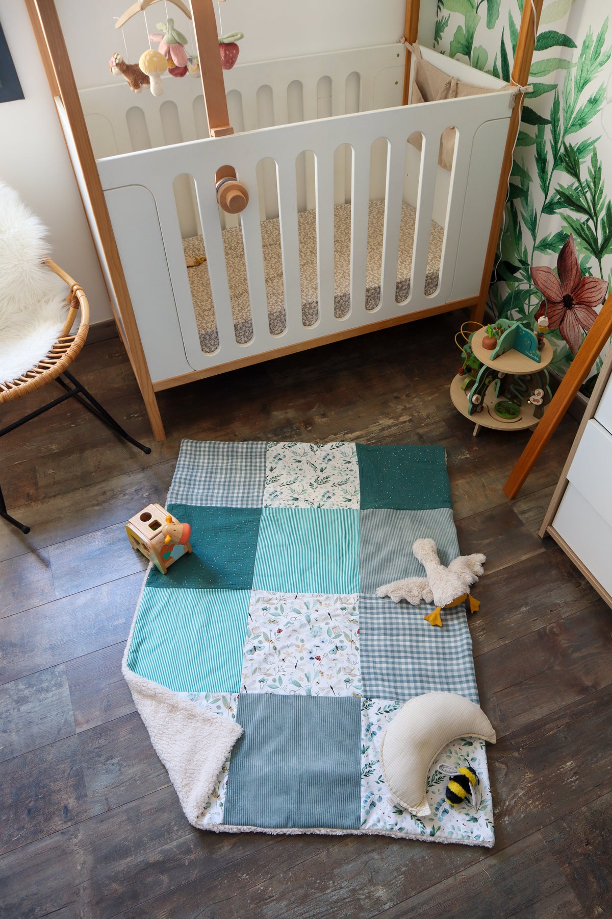 Tapis d'éveil fait main en tissu