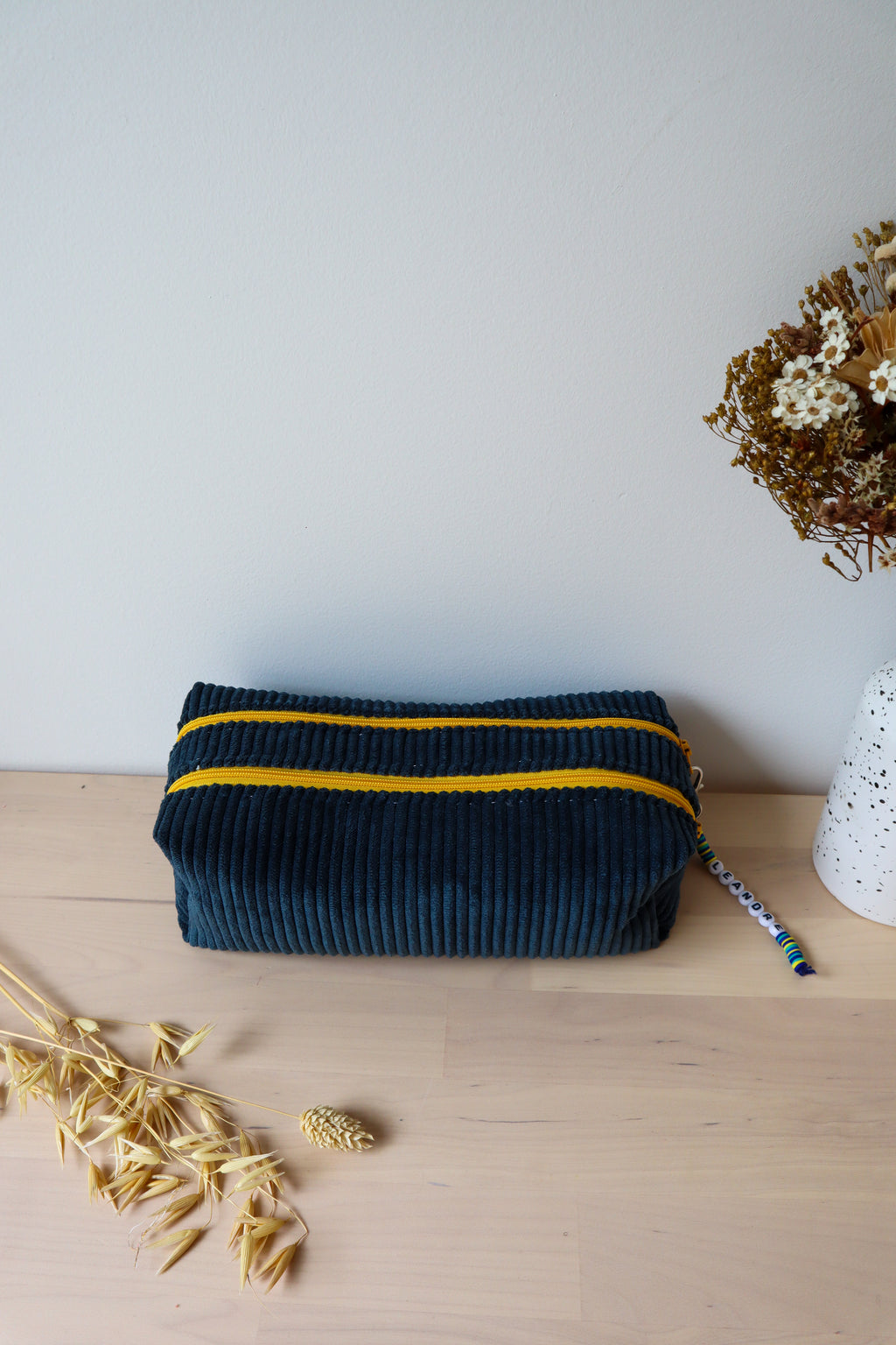 Trousse double compartiment fait main