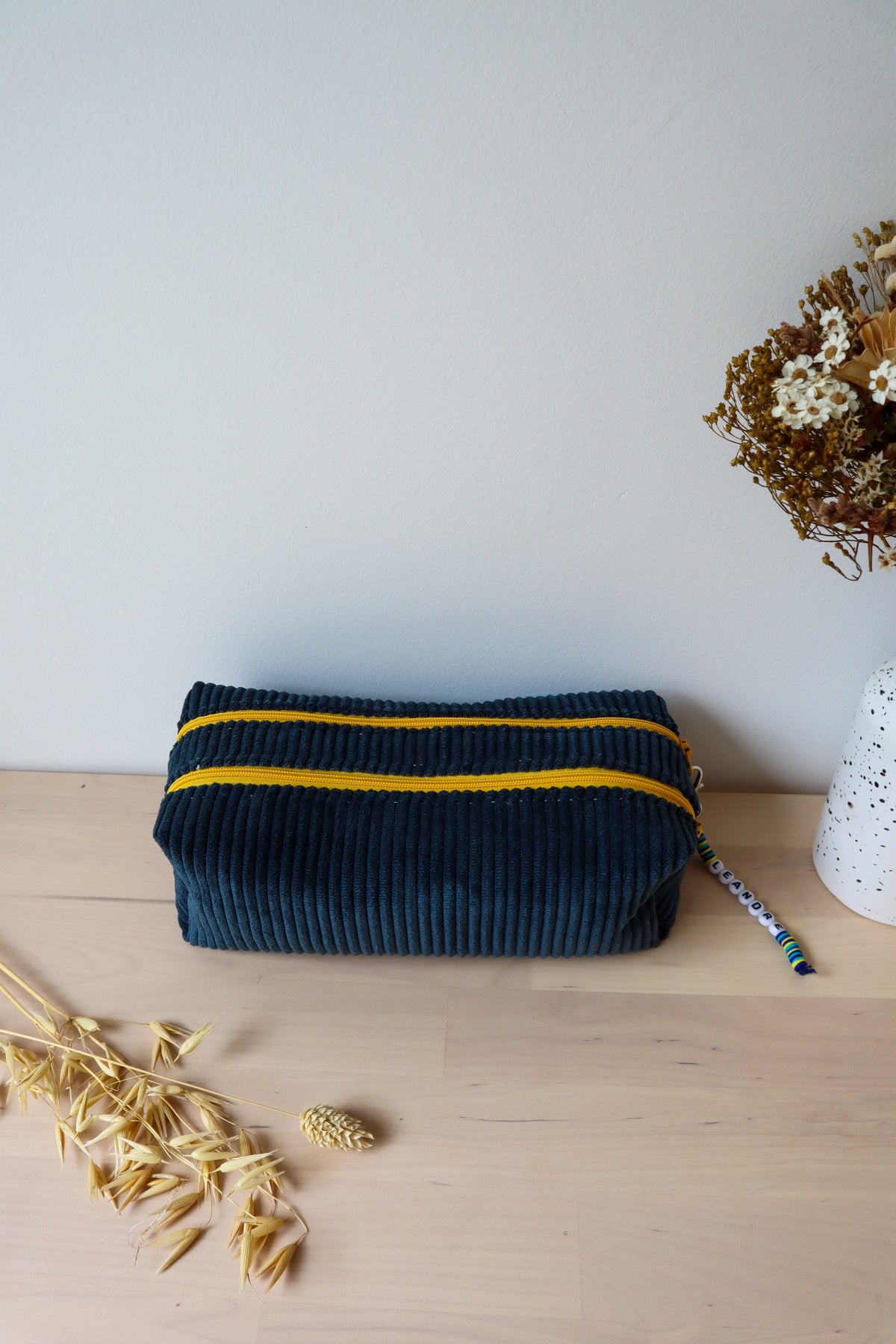 Trousse double compartiment fait main