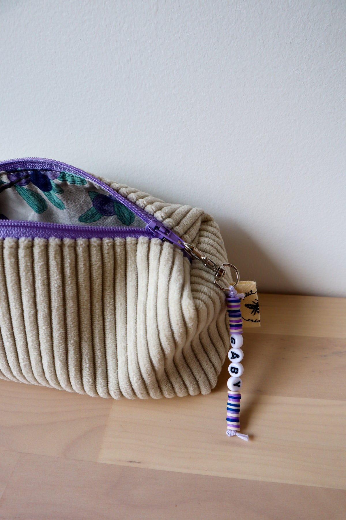 Trousse fait main avec porte-clef prénom